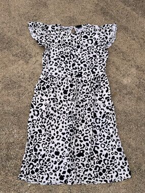 Leopard Print Flutter Sleeve Dress